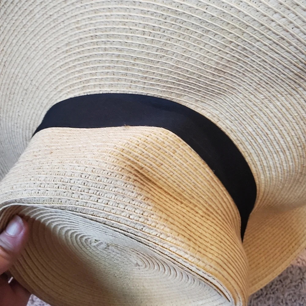 Scala Stylish Paper And Polyester Blend Sun Hat with Black Band